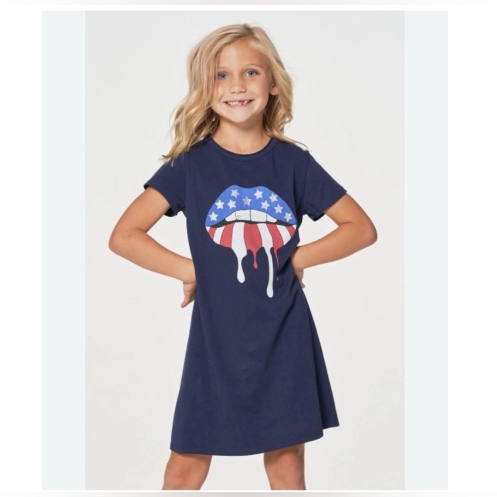 Chaser Patriot Lips Jersey Shirt Dress